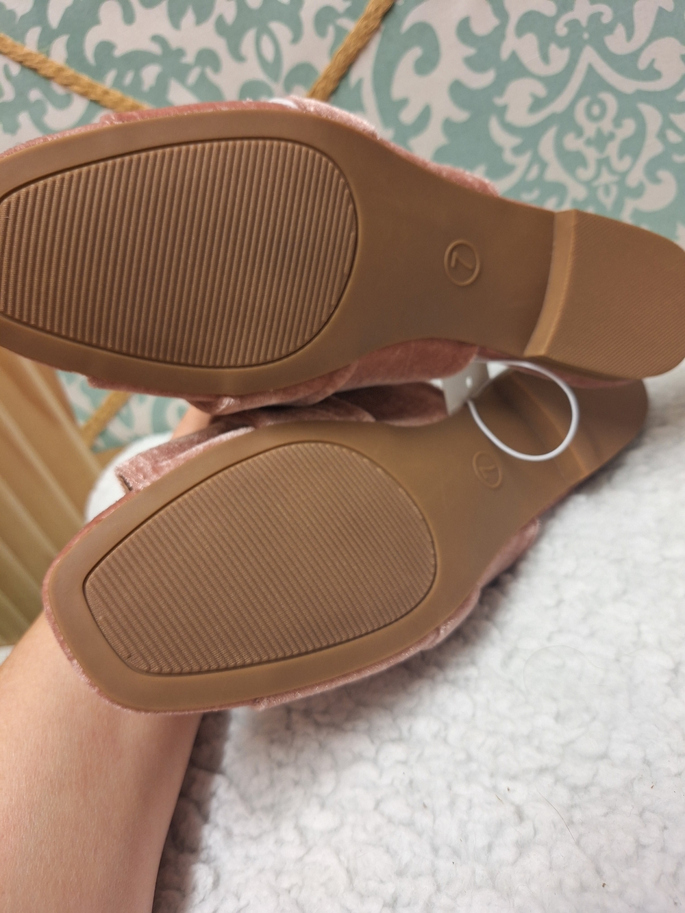 A New Day Womens Pink Velvet Slip-On Mule with Crystal Buckle 7 - Picture 3 of 8